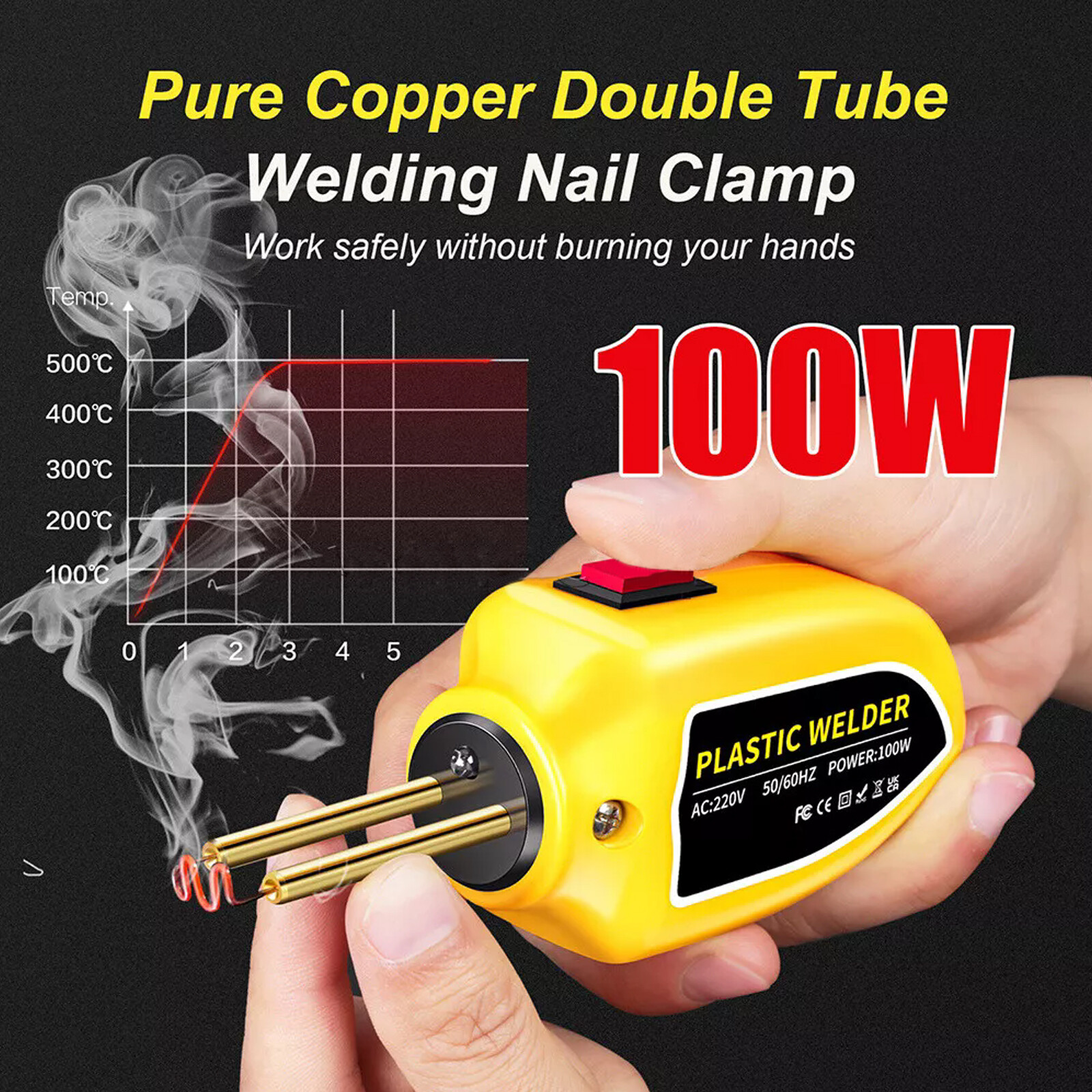 Hot Stapler Plastic Welding Machine Mini 100W Heat Gun Car Soldering Repair Tool-image