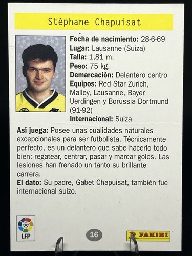 STEPHANE CHAPUISAT 1996 Panini Estrellas Europeas #16 Svizzera BVB Dortmund - Foto 2 di 2