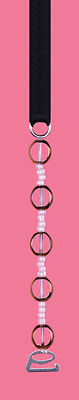 ADJUSTABLE BRA STRAPS IN BLACK WITH WHITE  BEADS  (RM299)
