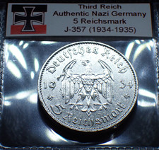Nazi Germany Silver *1934-F* Potsdam Church Coin 5 Reichsmark Third Reich J.357