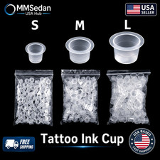Disposable Tattoo Ink Cups 100pc Clear Plastic Pigment Caps Microblading