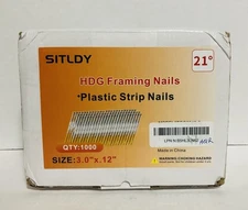 21 Degree 3” X .12” HDG Plastic Strip Framing Nails Qty 1000 