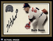 2000 Fleer Greats of the Game HERB SCORE Cleveland Indians AUTO Hand Signed NM