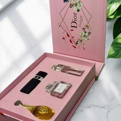 Dior Mini Perfume Gift Set   5ml Fragrance Collection + Lipstick
