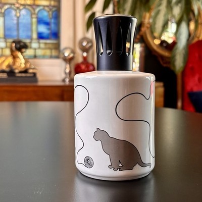 Vtg Lampe Berger JARS Paris Porcelain CAT Moon Fragrance Diffuser Lamp maison