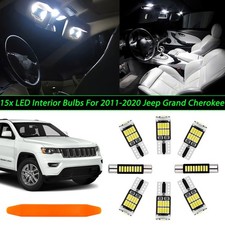 15-pack White Led Interior Lights Kit Package For 2011-2021 Jeep Grand Cherokee