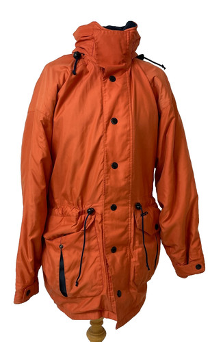 Vintage Original Musto Snugs Jacket Men's Orange Parka L Polartec Hooded Fleece