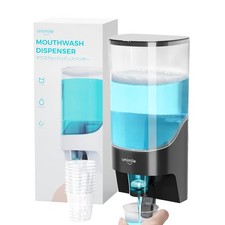 Mouthwash Dispenser for Bathroom, Plastic Mouthwash Dispenser Wall Mounted, 3...