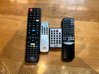 Title Lot of 4 JVC Remote Controls TV Audio DVD Home Theater Remotes Untested
