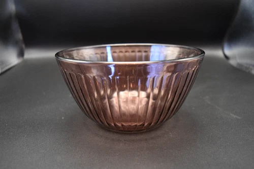 Vintage Pyrex Cranberry 6 Cup 1.5 L Mixing Bowl #7402-S Ribbed Glass