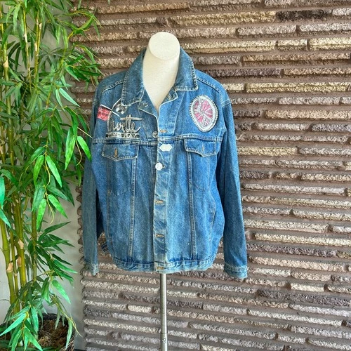 Lily Farouche Denim Jacket ReWorked Hand Painted Corvette Stingray Art to Wear image 5