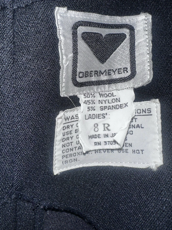 Traje de esquí vintage Obermeyer negro mezcla de lana mono talla 8R hecho en Japón Foto 2 de 4