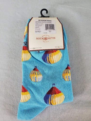Socksmith Women's Crew Socks Size 9-11 Blue with Hot Air Balloons New with Tags - Picture 5 of 7