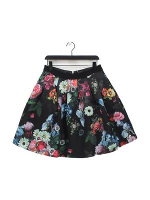 Ted Baker Damen Minirock UK 14 Schwarz Polyester mit Elasthan Mini