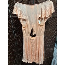 BCBGeneration Peach Pink Tie Front Cutout Mini Dress Flirty Casual Party