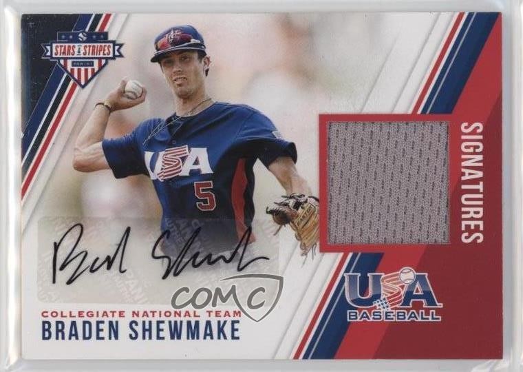 2018 USA Baseball Stars & Stripes Braden Shewmake Auto Material Signatures