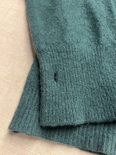 Vintage 90s Polo Ralph Lauren Green Lambs Wool Collared Sweater Size Youth Large - Picture 4 of 10