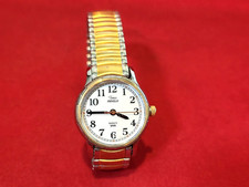 TIMEX INDIGLO Ladies Quartz Wristwatch- Expandable Two-Tone Metal Band for Parts