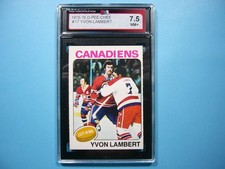 1975/76 O-PEE-CHEE NHL HOCKEY CARD #17 YVON LAMBERT KSA 7.5 NM+ SHARP!! OPC