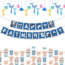 Happy Fathers Day Banner, Father's Day Banners, Blue Happy Daddy Day Sign Bunti