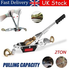 2 Ton Dual Gear Power Puller Heavy Duty 2 Hook Cable Puller Hand Winch UK
