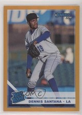 2019 Panini Donruss Rated Rookie Holo Orange Dennis Santana #37 qg0