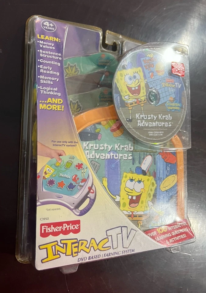 Sponge Bob SquarePants Fisher-Price InteracTV DVD Krusty Krab Adventures NEW VTG - Image 3 of 4