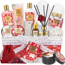 17Pcs Spa Gifts Bath Skin Care Set Relaxing Rose Spa Gift Baskets for Women