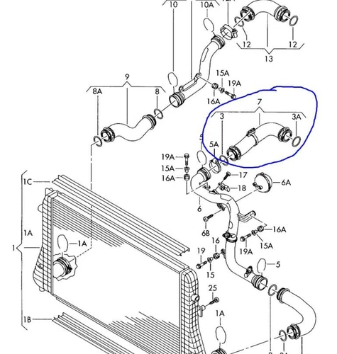 1K0145838C Tubo Presion Turbocompresor para SEAT LEON (1P1) Reference 20 210096 - Imagen 1 de 6