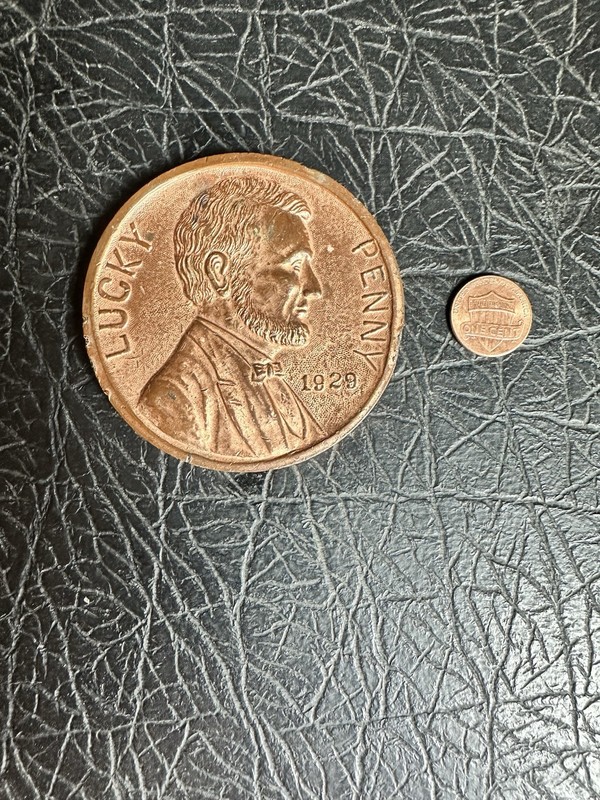 Vintage 1929 Giant 3inch Lucky Penny Souvenir Metal Coin Mt. Vernon VA