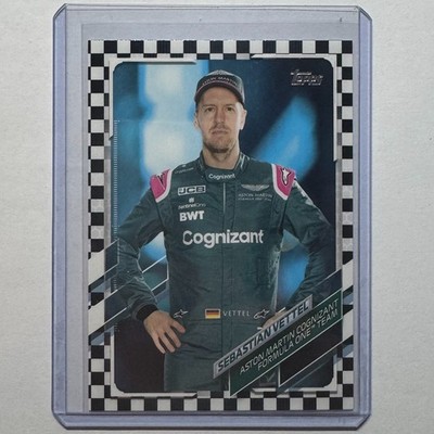 Sebastian Vettel Checker Flag Portrait - #7 - 2021 Topps F1 Flagship