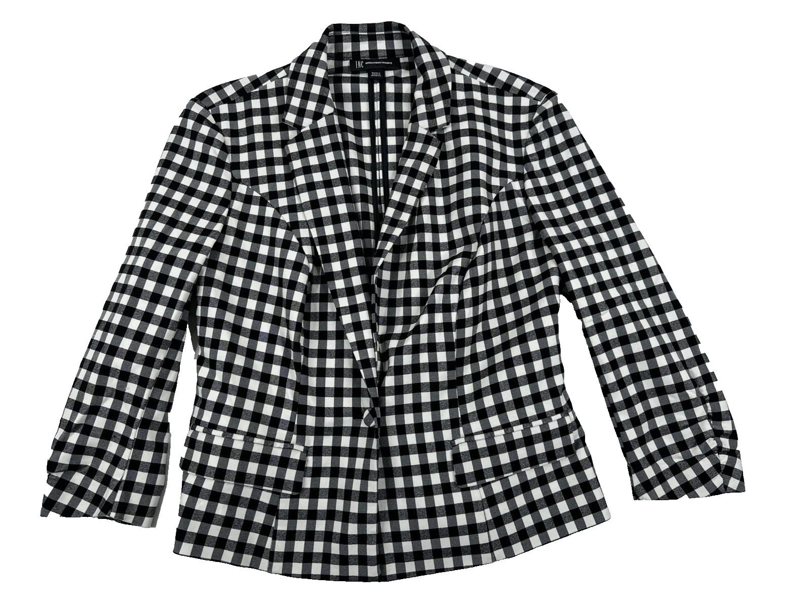 International Concepts Black & White Preppy Checkered Blazer. Women's Size S