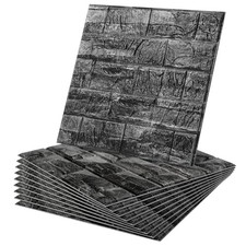 Peel and Stick 3D Wall Panels 12x12in PVC - 10 Pack - Black