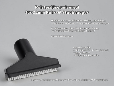 Polsterdüse 32mm universal Staubsauger Düse Saugdüse Möbel Auto Couch Matratze
