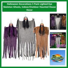 Halloween Decorations 3 Pack Lighted Eye Skeleton Ghosts, Indoor/Outdoor Haun...