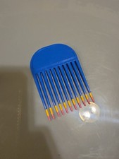 Vintage Hair Lift Comb Pick Retro Purple Or Blue Round Handle
