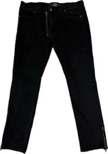 Deluxe Clothing Company Black streetwear Jeans 38 Zipper Ankle