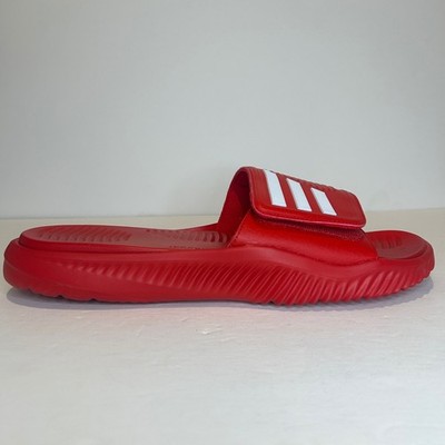 Adidas Alphabounce Slide Men 13 Red White Adjustable Strap Sandals  Bounce
