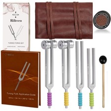 Tuning Forks for Healing Set 128Hz, 136.1Hz, 256Hz, 384Hz with Activator  ...