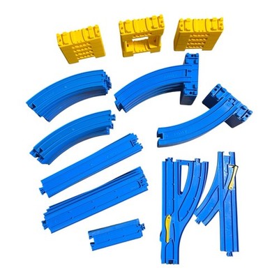 Vintage Tomy Plarail Blue Train Track Lot 60 pc Switch Sloping Curve Pier Thomas