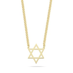 Authentic Large Gold Plated Star of David Necklace Bold Identity Statement on Cable Chain