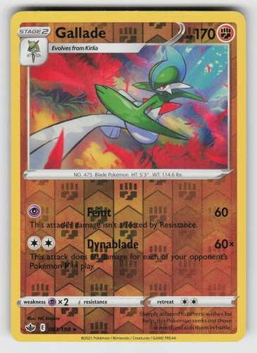 Reverse Holo Gallade 081/198 Rare Chilling Reign Near Mint