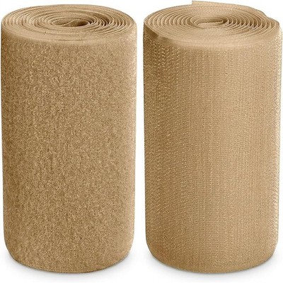 Coyote Tan 4 Inch x 3 Yd Hook and Loop Tape Non-Adhesive Nylon Interlocking