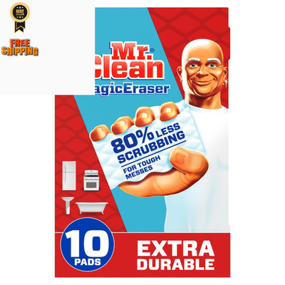 Mr. Clean Magic Eraser Sponge, All Purpose Cleaner, Cleaning 10 Count, White 