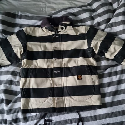 BOB DONG Herren Retro US Navy N-1 Deck Jacke Winter Prison Striped Motorradjacke