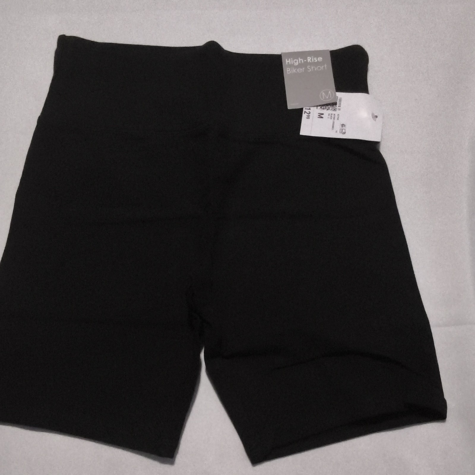 Forever 21 Women's Black High-Rise Biker Knit Shorts Solid Activewear
