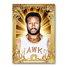 Walt Bellamy Golden Icon Art Card 02/20 Starpop Signed Basketball Short Print