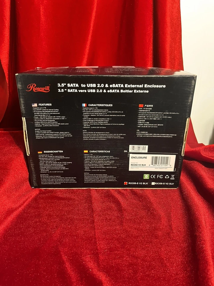 External Rosewill USB 2.0/eSATA Enclosure (V2) with Seagate 1TB HDD - Image 3 of 4