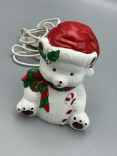 Vintage Christmas Polar Bear Night Light Hand-Painted Porcelain Original Box
