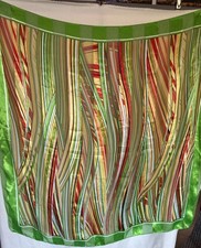 Large 70  s Style Striped Women  s Scarf Vintage Colors One Size 39  x 38  